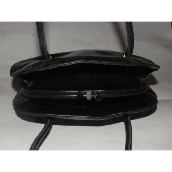 Gucci Vintage Buttery Soft Black Leather Satchel Top Handle - Picture 11 of 12